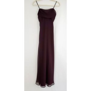 Betsy & Adam Dark Purple Chiffon Gown size 6